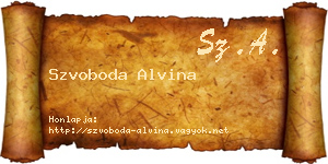 Szvoboda Alvina névjegykártya